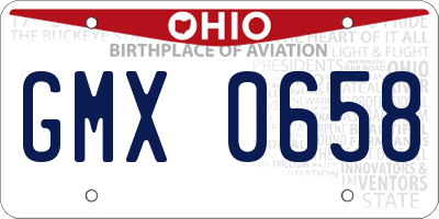OH license plate GMX0658