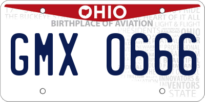 OH license plate GMX0666