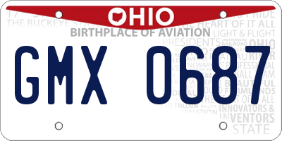 OH license plate GMX0687