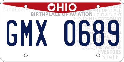 OH license plate GMX0689