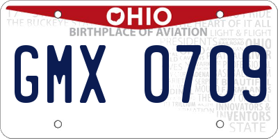 OH license plate GMX0709