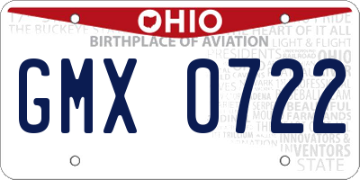 OH license plate GMX0722