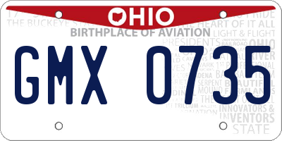 OH license plate GMX0735