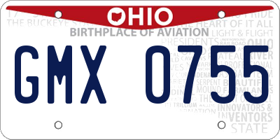 OH license plate GMX0755