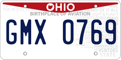 OH license plate GMX0769