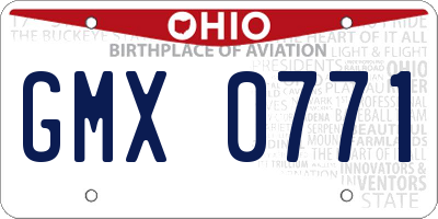 OH license plate GMX0771