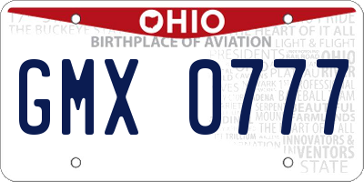 OH license plate GMX0777