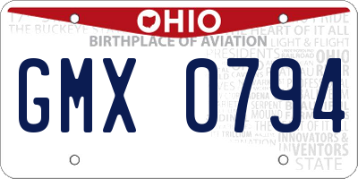 OH license plate GMX0794