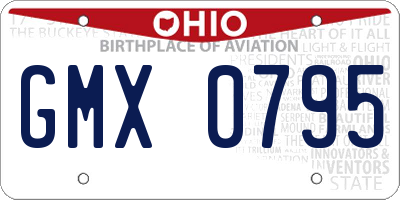 OH license plate GMX0795