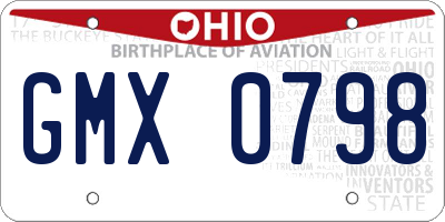 OH license plate GMX0798