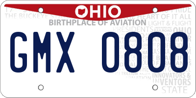OH license plate GMX0808