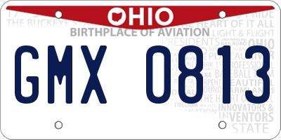 OH license plate GMX0813