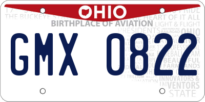 OH license plate GMX0822