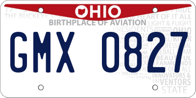 OH license plate GMX0827