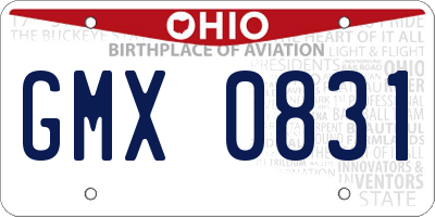 OH license plate GMX0831