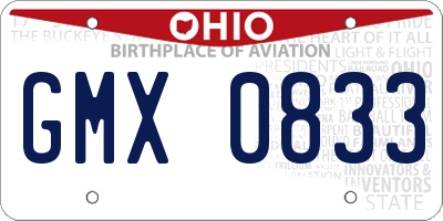 OH license plate GMX0833