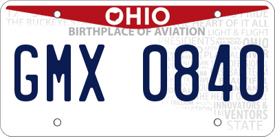 OH license plate GMX0840