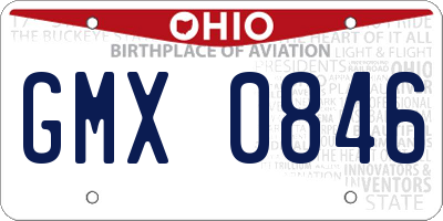 OH license plate GMX0846