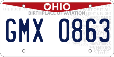 OH license plate GMX0863