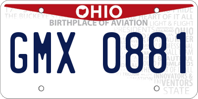 OH license plate GMX0881