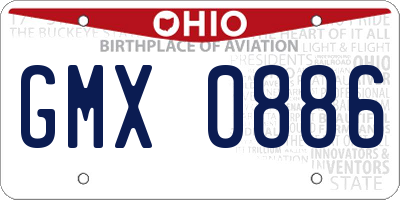 OH license plate GMX0886