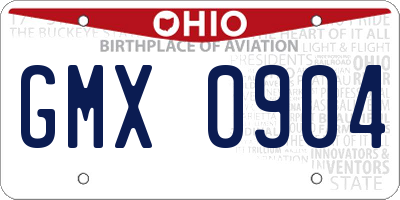 OH license plate GMX0904