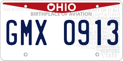 OH license plate GMX0913