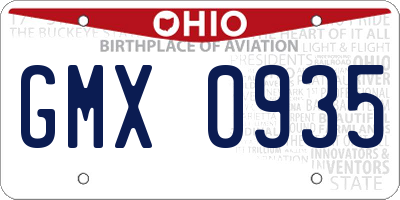 OH license plate GMX0935