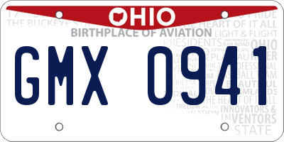 OH license plate GMX0941