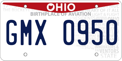 OH license plate GMX0950
