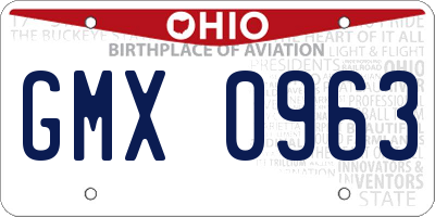 OH license plate GMX0963