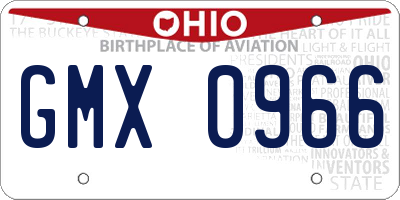 OH license plate GMX0966