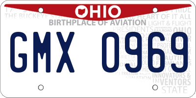 OH license plate GMX0969