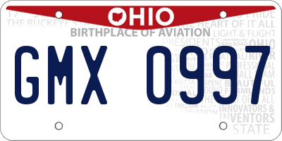 OH license plate GMX0997