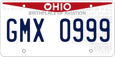 OH license plate GMX0999