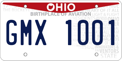 OH license plate GMX1001