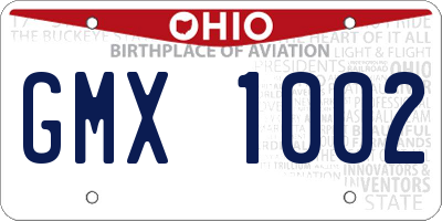 OH license plate GMX1002