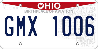 OH license plate GMX1006