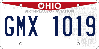 OH license plate GMX1019