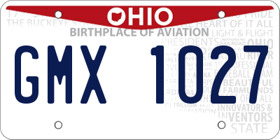 OH license plate GMX1027