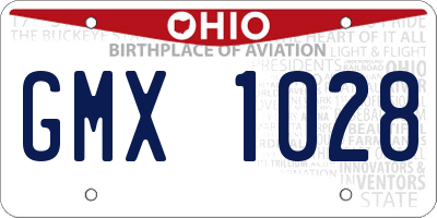 OH license plate GMX1028