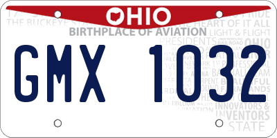 OH license plate GMX1032