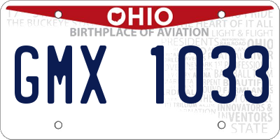 OH license plate GMX1033