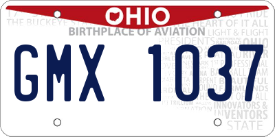 OH license plate GMX1037