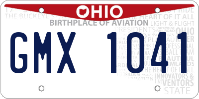 OH license plate GMX1041