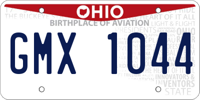 OH license plate GMX1044