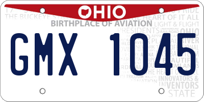 OH license plate GMX1045