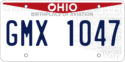 OH license plate GMX1047