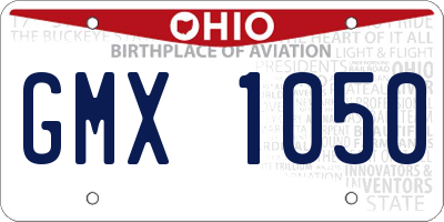 OH license plate GMX1050