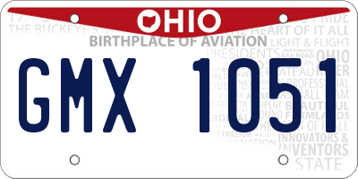 OH license plate GMX1051